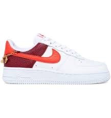 Nike Nike Air Force 1 Low '07 White Light Crimson Gold Charm Bracelet (Women's)