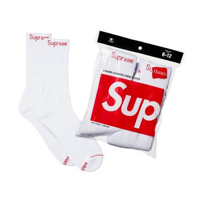 SUPREME Supreme x Hanes Crew Socks (4 Pack) 'White'