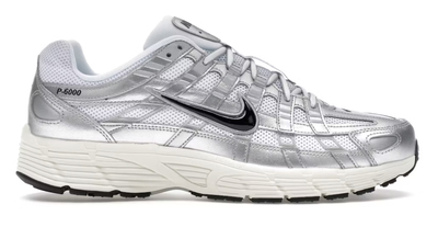 Nike Nike P-6000 White Metallic Silver Flat Silver Black