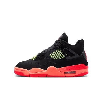 Nike Jordan 4 Retro Black Infrared Barely Volt (GS)