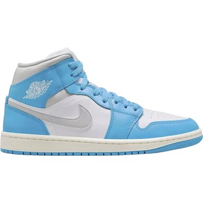 Nike Jordan 1 Mid Dark Powder Blue White Sail Neutral Grey (Women's)