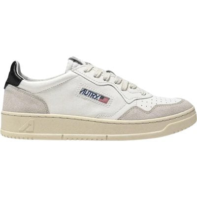 Autry Autry Medalist Leather Low White Black Beige (Women's)