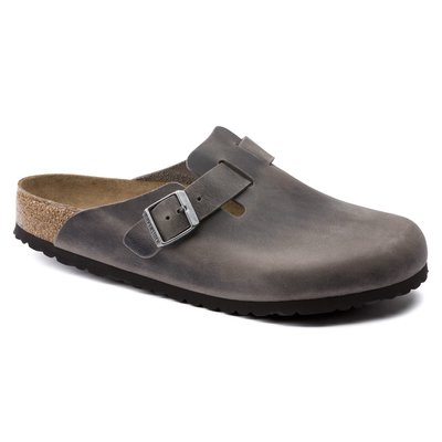 Birkenstock Birkenstock Boston Soft Footbed Oiled Leather Iron Grey